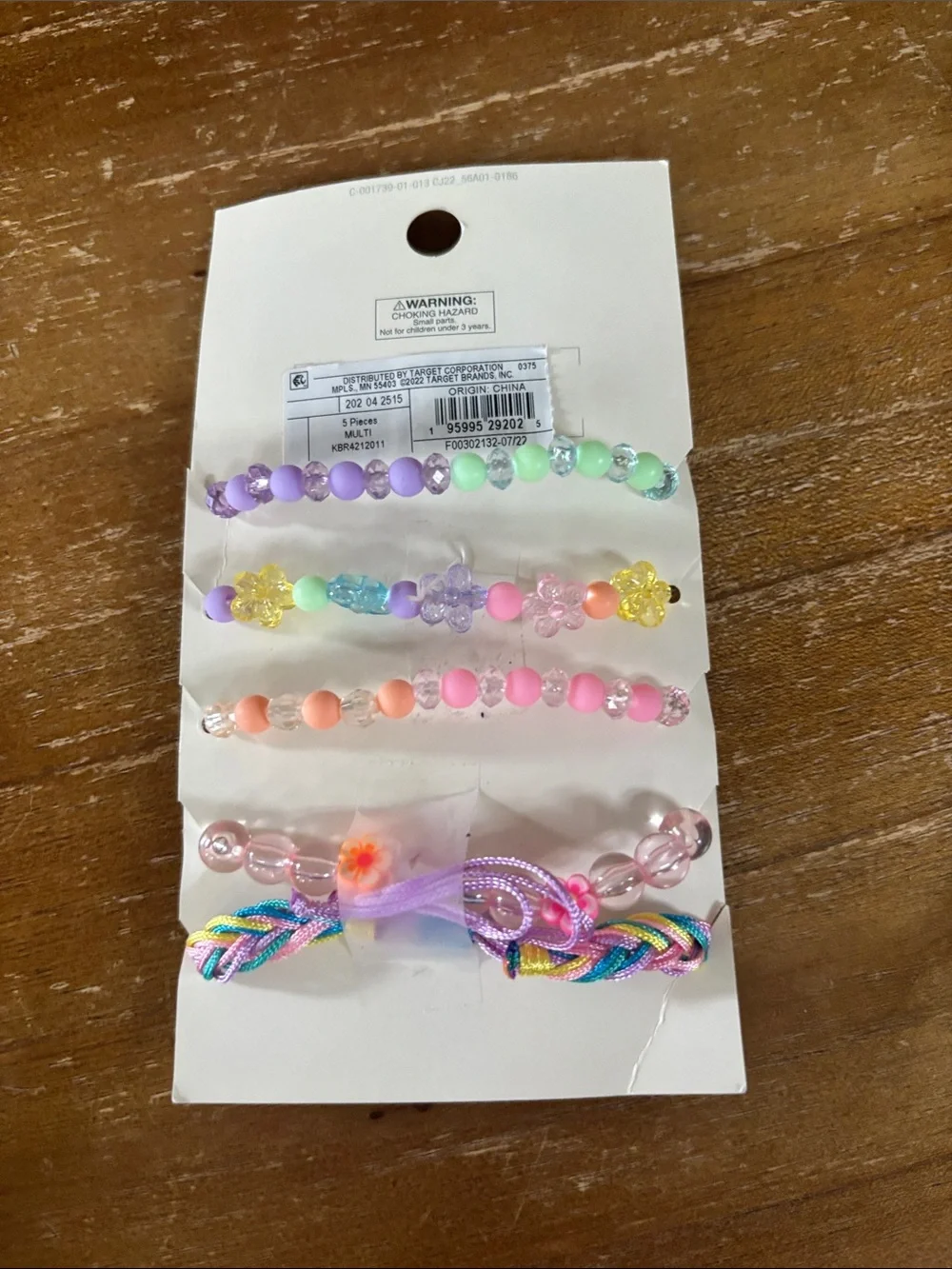 Cat & Jack Kids' Pastel Flower Beaded Bracelet Set - Multicolor